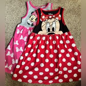Bundle of Disney Minnie Mouse Kids Dresses - Red and Pink